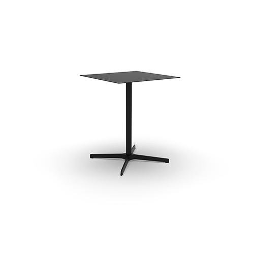 Lucie indoor Table W.60 cm x W. 60 cm x H. 73.5 cm Black velvet Melamine base in Black textured metal
