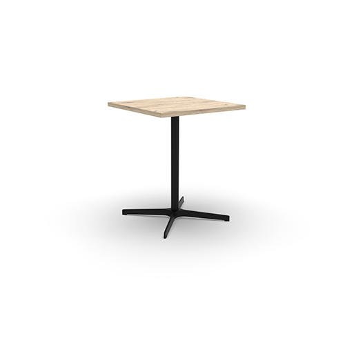 Lucie indoor Table W.60 cm x W. 60 cm x H. 73.5 cm Brunswick oak Melamine base in Black textured metal