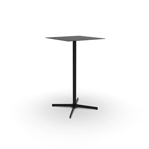 Lucie indoor Table W.60 cm x W. 60 cm x H. 105 cm Black velvet Melamine base in Black textured metal