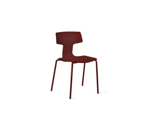 Tara chairs - set of 4 in garnet red polypropylene 