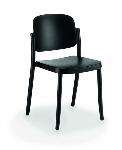 Set of 4 Chairs Line polypropylene 4 legs without Armrests Black polypropylene