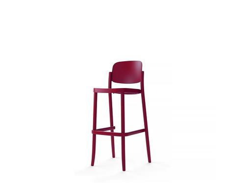 Line high stools -  set of 2 stools in garnet red polypropylene