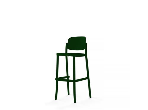 Line high stools -  set of 2 stools in green polypropylene