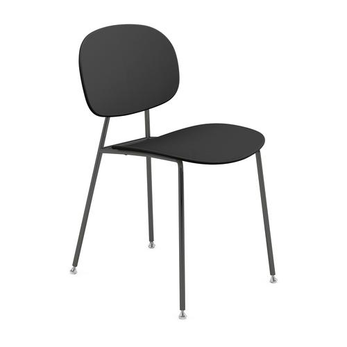 Sofia chairs - set of 2 in black polypropylene