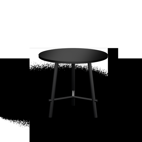 Clara Table in Black laminate Diameter 800 mm H. 735