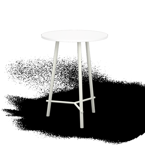 Clara Table in White laminate Diameter 800 mm H. 1095