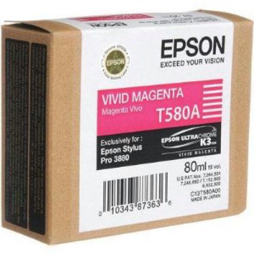 Epson T580A (Volume: 80ml) Vivid Magenta Ink Cartridge