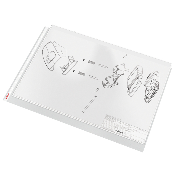 Esselte Punched Pocket Polypropylene Top-opening 85 Micron A3 Landscape Clear Ref 47182 [Pack 10]