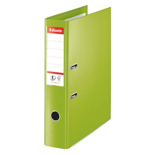 Esselte FSC No. 1 Power Lever Arch File PP Slotted 75mm Spine Foolscap Green Ref 48086 [Pack 10]
