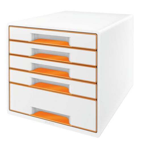 Leitz WOW Cube 5 Drawer Cabinet Orange