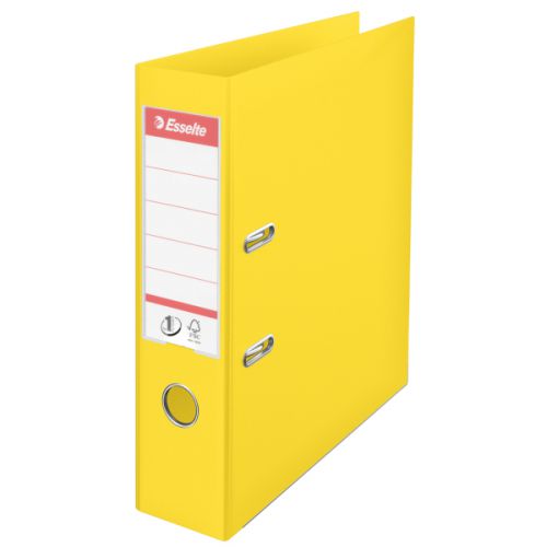 Esselte 75mm Lever Arch File Polypropylene A4 Yellow (Pack of 10) 48061