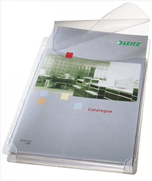 Leitz Multi Punched Expanding Pocket Polypropylene A4 170 Micron Top Opening with Flap Clear (Pack 5) 47573003