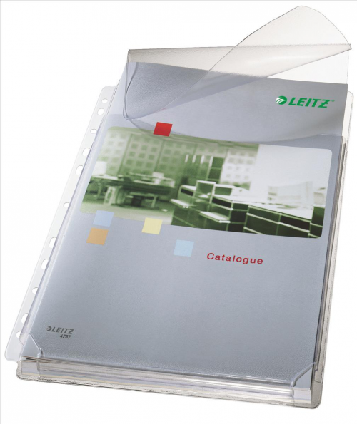 20381ES - Leitz Multi Punched Expanding Pocket Polypropylene A4 170 Micron Top Opening with Flap Clear (Pack 5) 47573003