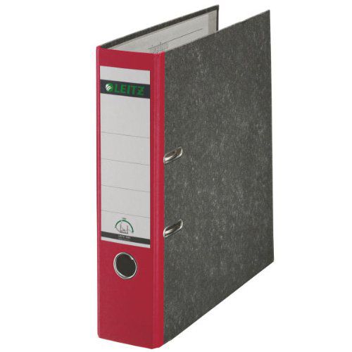 Leitz FSC Standard Lever Arch File 80mm Capacity A4 Red Ref 10801025 [Pack 10]