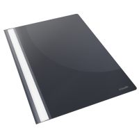 Esselte Report Flat Bar File Polypropylene Clear Front A4 Black Ref 28320 [Pack 25]