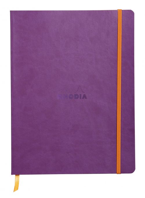 Rhodiarama 190x250mm Soft Cover Casebound Notebook Ruled 160 Pages Purple