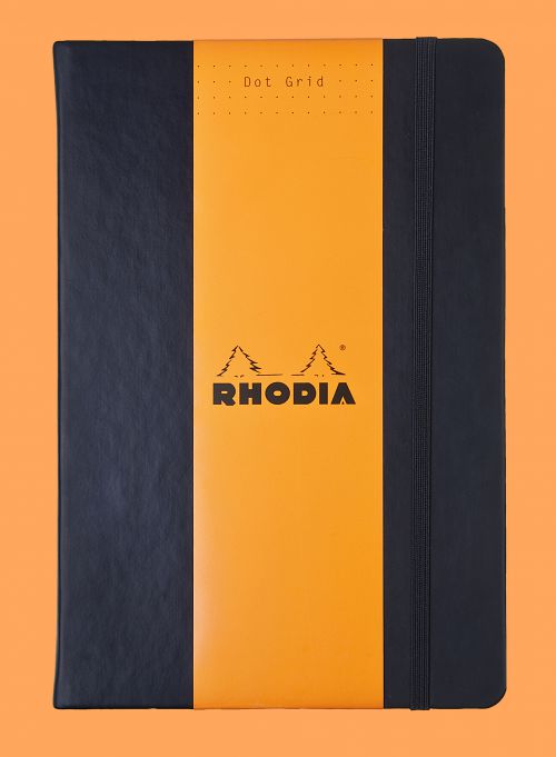 47391EX - Rhodia A5 Hard Cover Casebound Web Notebook Dot Grid 192 Pages Black - 118769C