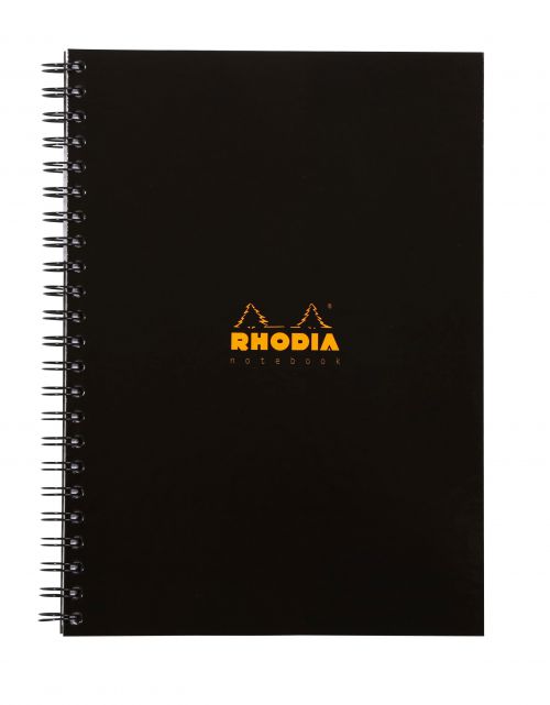 Rhodia WireBound A4 Hard Bound Book Feint Ruled Margin 90gsm 160 Pages
