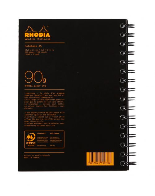 GH15281 Rhodia Black A5 Wirebound Business Book (Pack of 3) 119233C