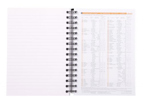 Rhodia WireBound A5 Hard Bound Book Feint Ruled Margin 90gsm 160 Pages