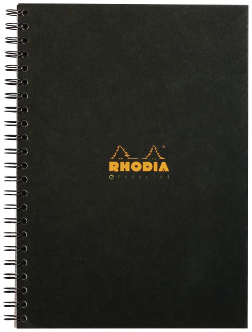 Rhodia A4 Wirebound Hard Cover Notebook Recycled Ruled 160 Pages Black (Pack 3) - 119234C