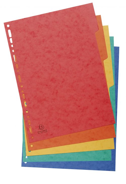 Exacompta Divider 5 Part A4 225gsm Pressboard Assorted Colours - 1405E 20392EX Buy online at Office 5Star or contact us Tel 01594 810081 for assistance