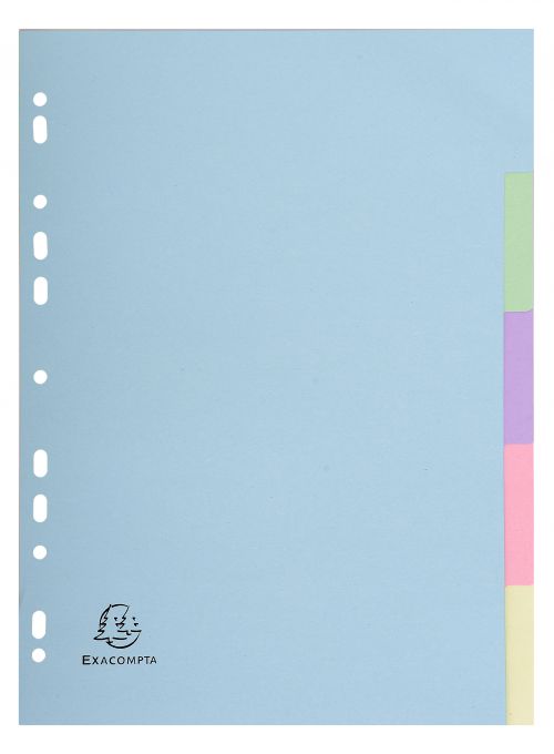 Exacompta Forever 170 GSM Recycled Pastel Dividers, A4 5 Part