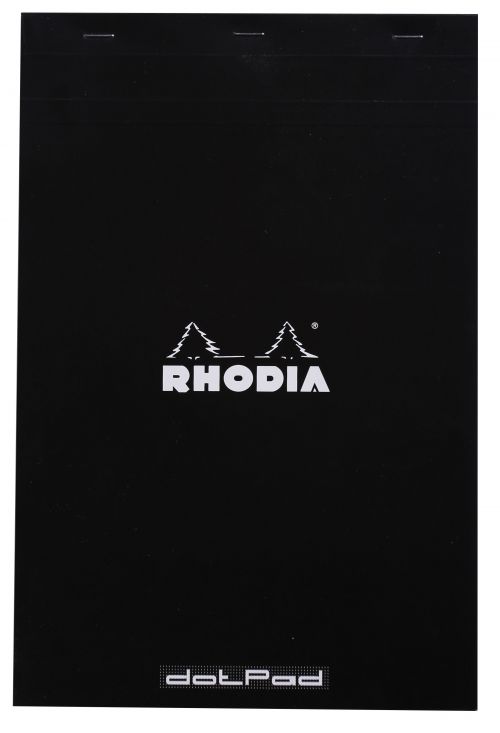 Rhodia dotPad Black No19 210x318mm Stapled Matrix Dots PK5