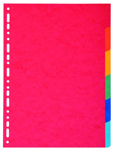 Exacompta Forever Recycled Divider 6 Part A4 220gsm Card Vivid Assorted Colours - 2006E