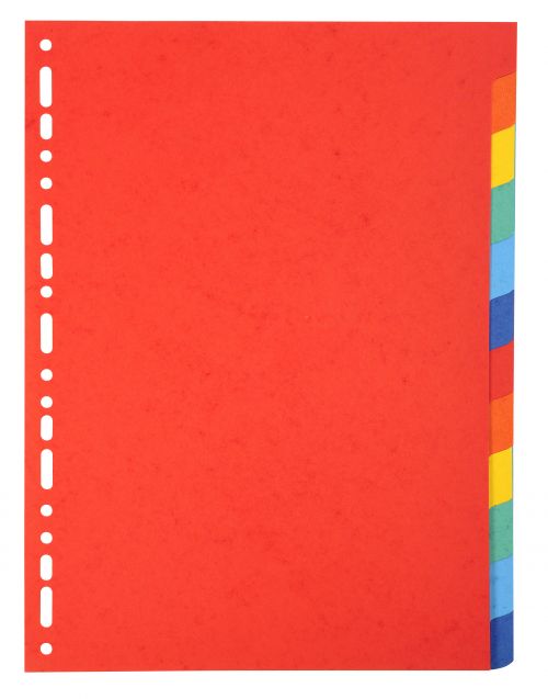 Exacompta Forever Recycled Divider 12 Part A4 220gsm Card Vivid Assorted Colours