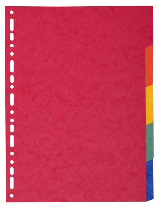 Exacompta Forever Recycled Divider 5 Part A4 Extra Wide 220gsm Card Vivid Assorted Colours