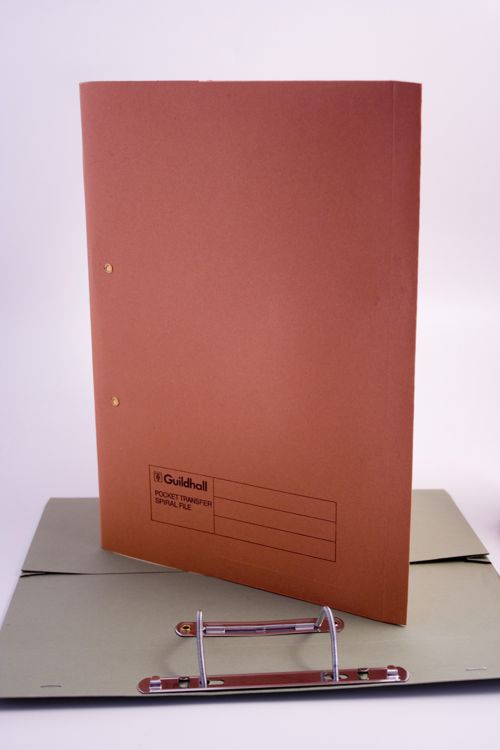 Exacompta Guildhall Heavyweight Transfer Spiral Pocket File 420gsm FC Orange (Pack of 25) 211/6004