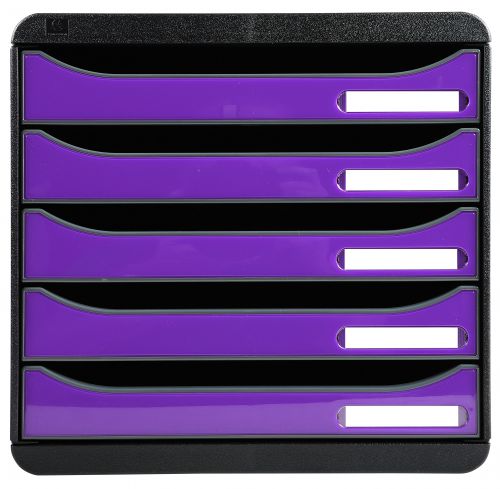 Exacompta Iderama Big Box Plus Purple 5 Drawer Set (Height: 43mm) 3097220D