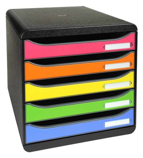 69357EX | Drawer set with 5 drawers of 43mm for storage of A4+ documents.