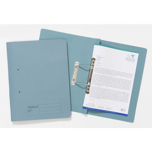 Guildhall Spring Transfer File Manilla Foolscap 285gsm Blue (Pack 25)