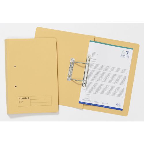 Guildhall Spring Transfer File Manilla Foolscap 285gsm Yellow (Pack 25) - 346-YLWZ