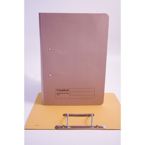 66574EX - Guildhall Spring Transfer File Manilla Foolscap 315gsm Buff (Pack 50) - 348-BUFZ