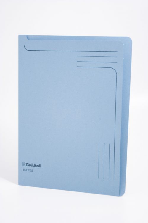 Guildhall Slipfile Manilla A4 Open 2 Sides 230gsm Blue (Pack 50)