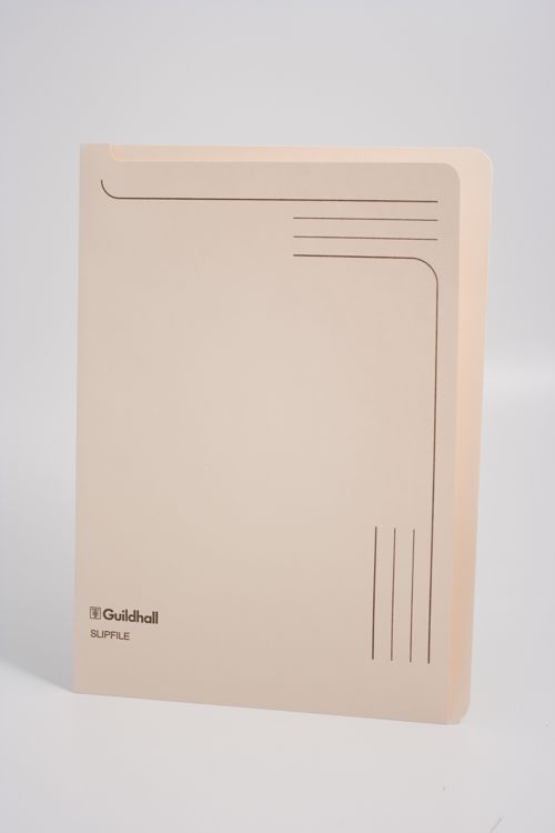 Guildhall Slipfile Manilla A4 Open 2 Sides 230gsm Cream (Pack 50)