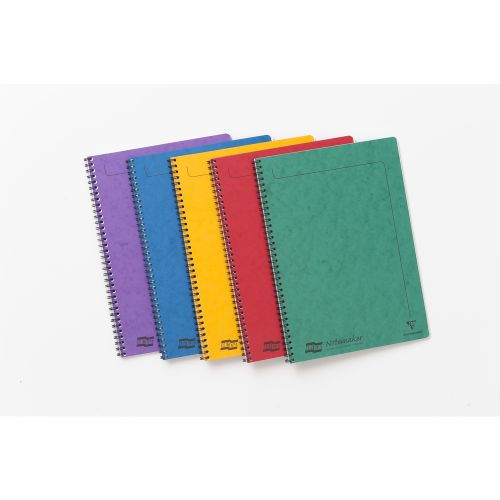 Clairefontaine Europa Notemaker A4 Wirebound Pressboard Cover Notebook Ruled 120 Pages Assorted Colours (Pack 10) 4860Z