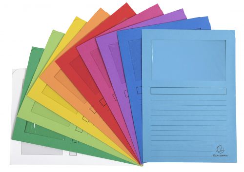 Exacompta Forever Bright Window Files A4 Assorted (Pack of 100) 50100E