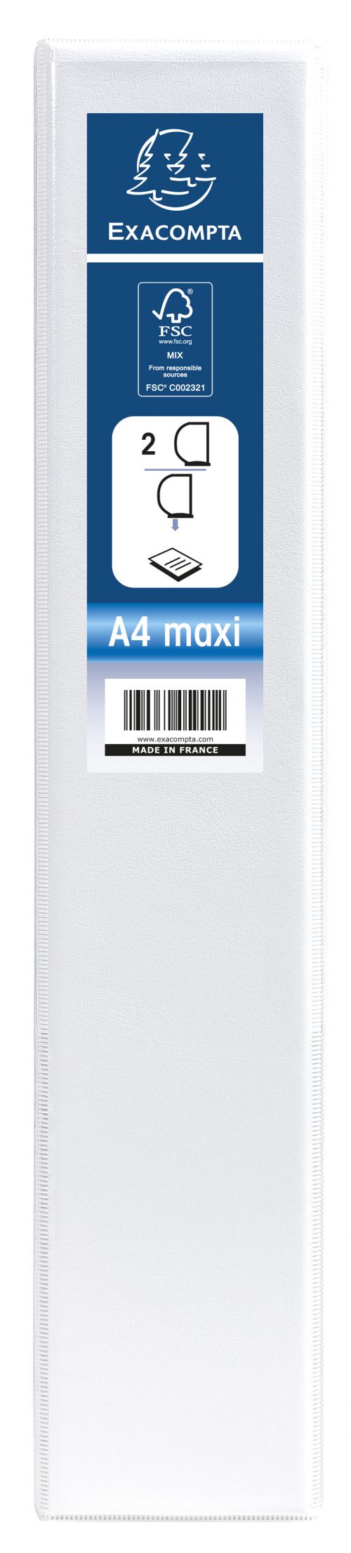 Exacompta Kreacover Presentation Ring Binder PVC 2 D-Ring A4 40mm Rings White (Pack 10) - 51823E 47412EX Buy online at Office 5Star or contact us Tel 01594 810081 for assistance