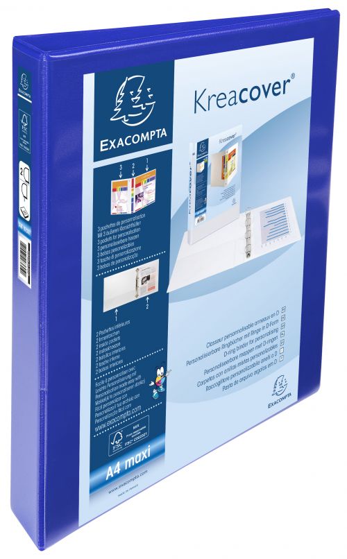 Exacompta Keacover 2D Ring Binder A4 Blue PK10