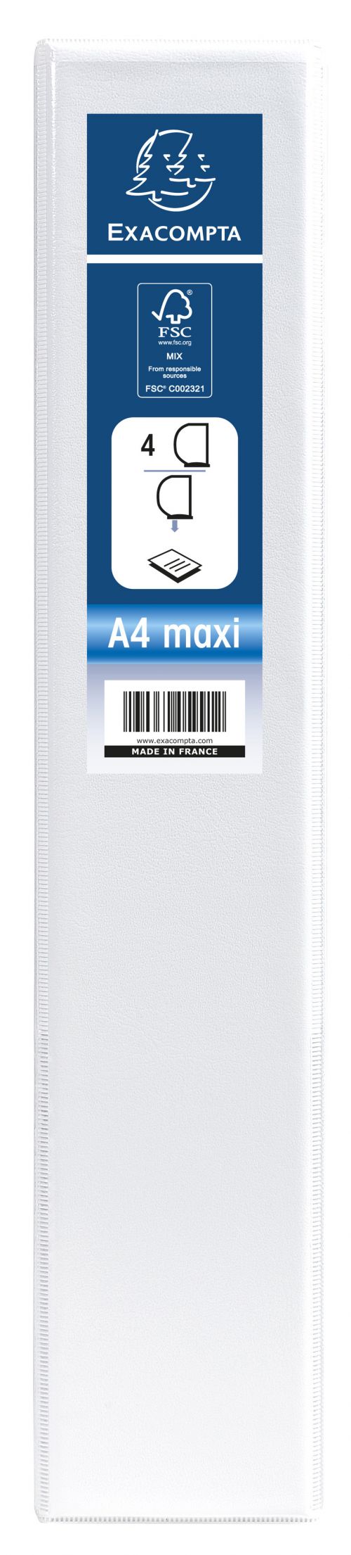 Exacompta Presentation Ring Binder Polypropylene 4 D-Ring A4+ 50mm Rings White (Pack 10) - 51844E 20679EX Buy online at Office 5Star or contact us Tel 01594 810081 for assistance