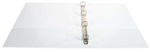 20665EX - Exacompta Kreacover Presentation Ring Binder PVC 4 D-Ring A4 25mm Rings White (Pack 10) - 51846E