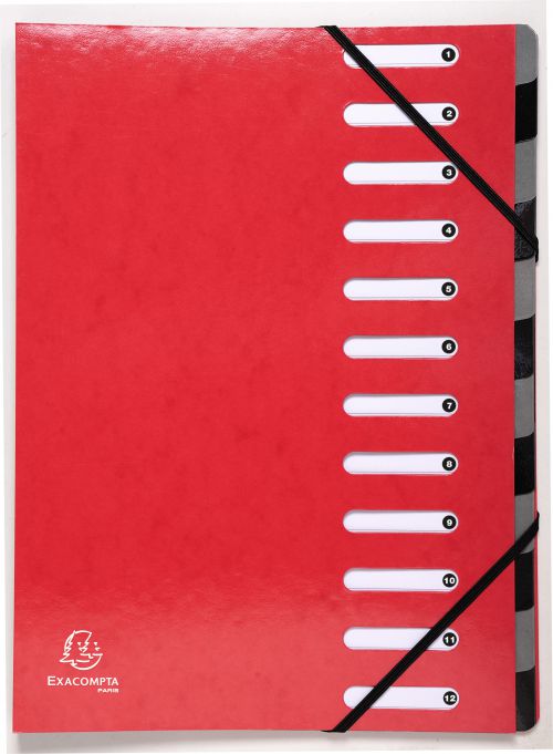 Exacompta Iderama 12-Part File A4 Red 53925E