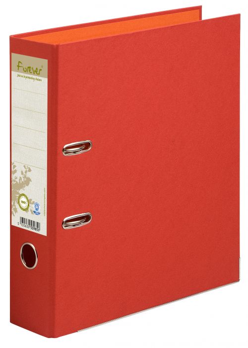 Exacompta Forever Prem Touch Lever Arch File Paper on Board A4 80mm Spine Width Red (Pack 10) - 53985E 74033EX