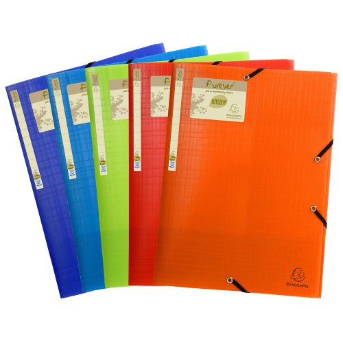 Exacompta Forever Elasticated 3 Flap Folder Assorted (Pack of 15) 551570E