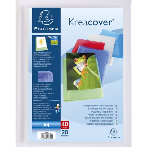 Exacompta Kreacover Display Book 20 Pocket A4 Assorted (Pack of 20) 5729E