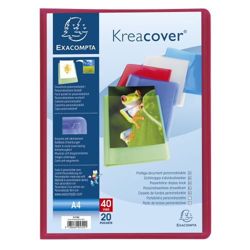 Exacompta Kreacover Display Book 20 Pocket A4 Assorted (Pack of 20) 5729E